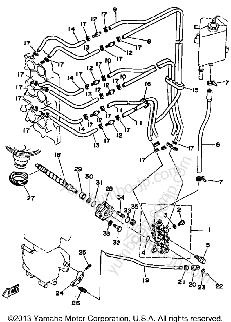 Oil Pump Conversion Kit для лодочных моторов YAMAHA V6EXCELXG 1988 г.