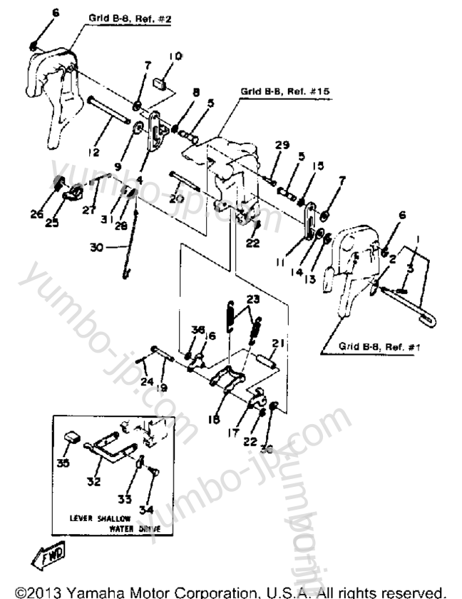 Manual Tilt для лодочных моторов YAMAHA 40ELN 1984 г.