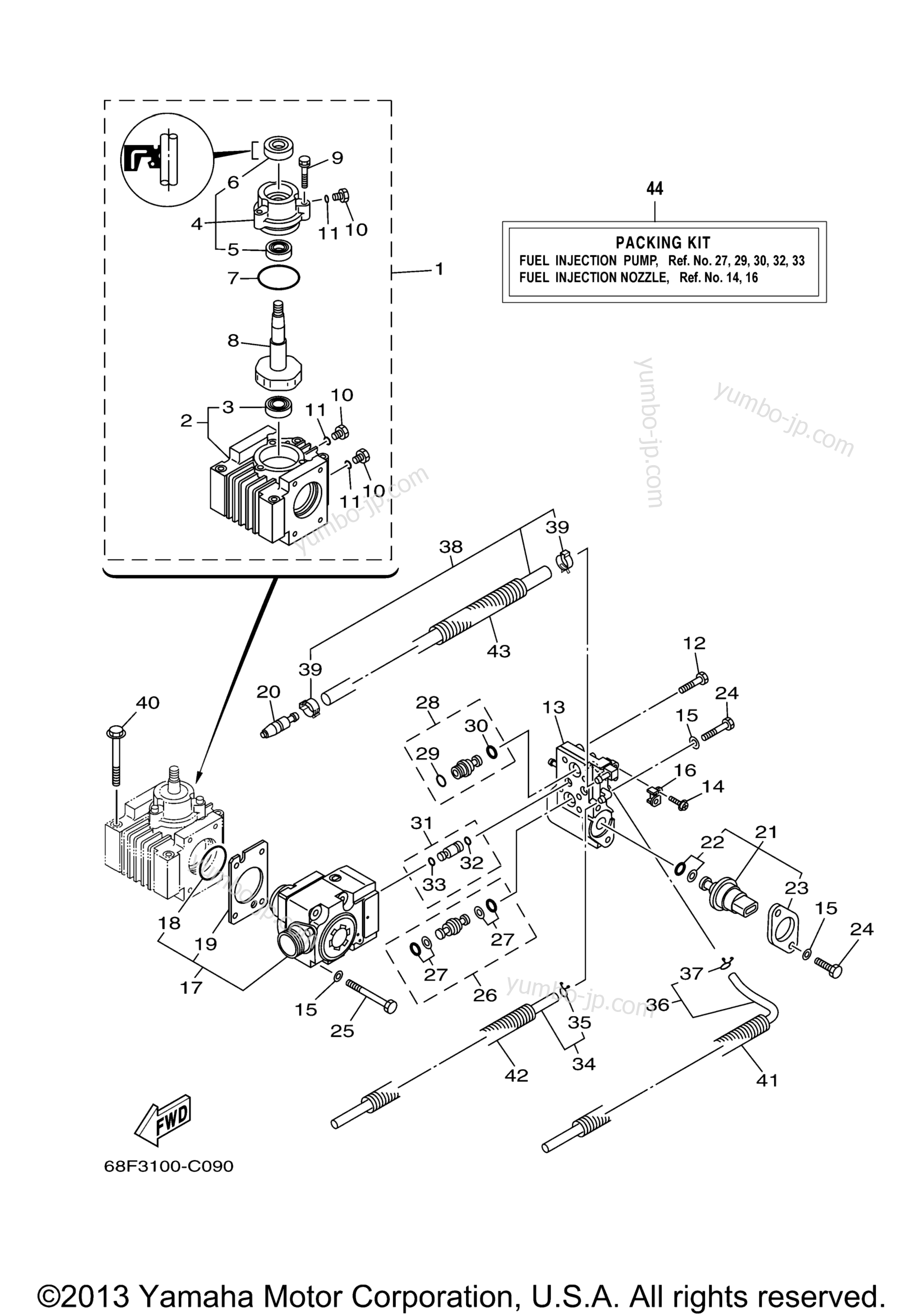 FUEL INJECTION PUMP для лодочных моторов YAMAHA Z175TXR (0405) 6G5-10000879~1001029 Z150TXR 6G4-1015800~1017560 2006 г.