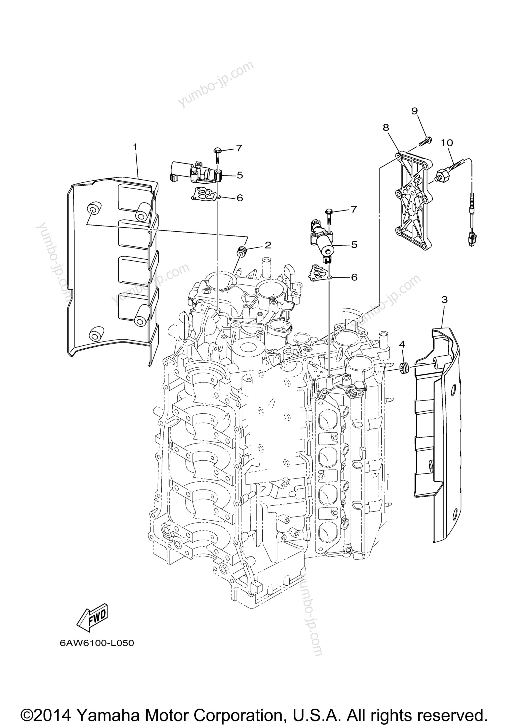 Cylinder Crankcase 3 для лодочных моторов YAMAHA LF350UCB (0113) 2006 г.