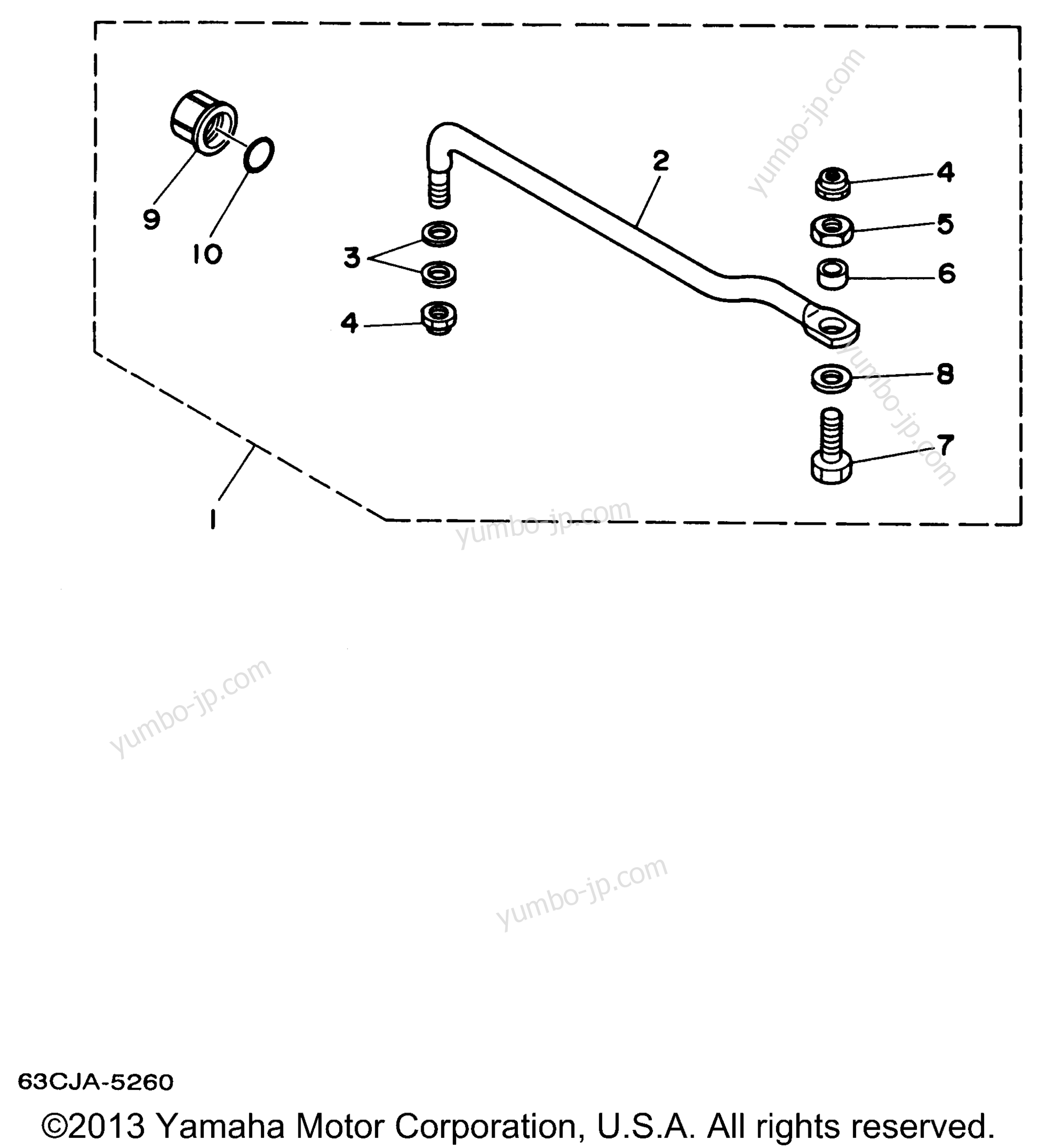 Alternate 1 Steering Guide Attachment для лодочных моторов YAMAHA 50EJRX (40EJRX) 1999 г.