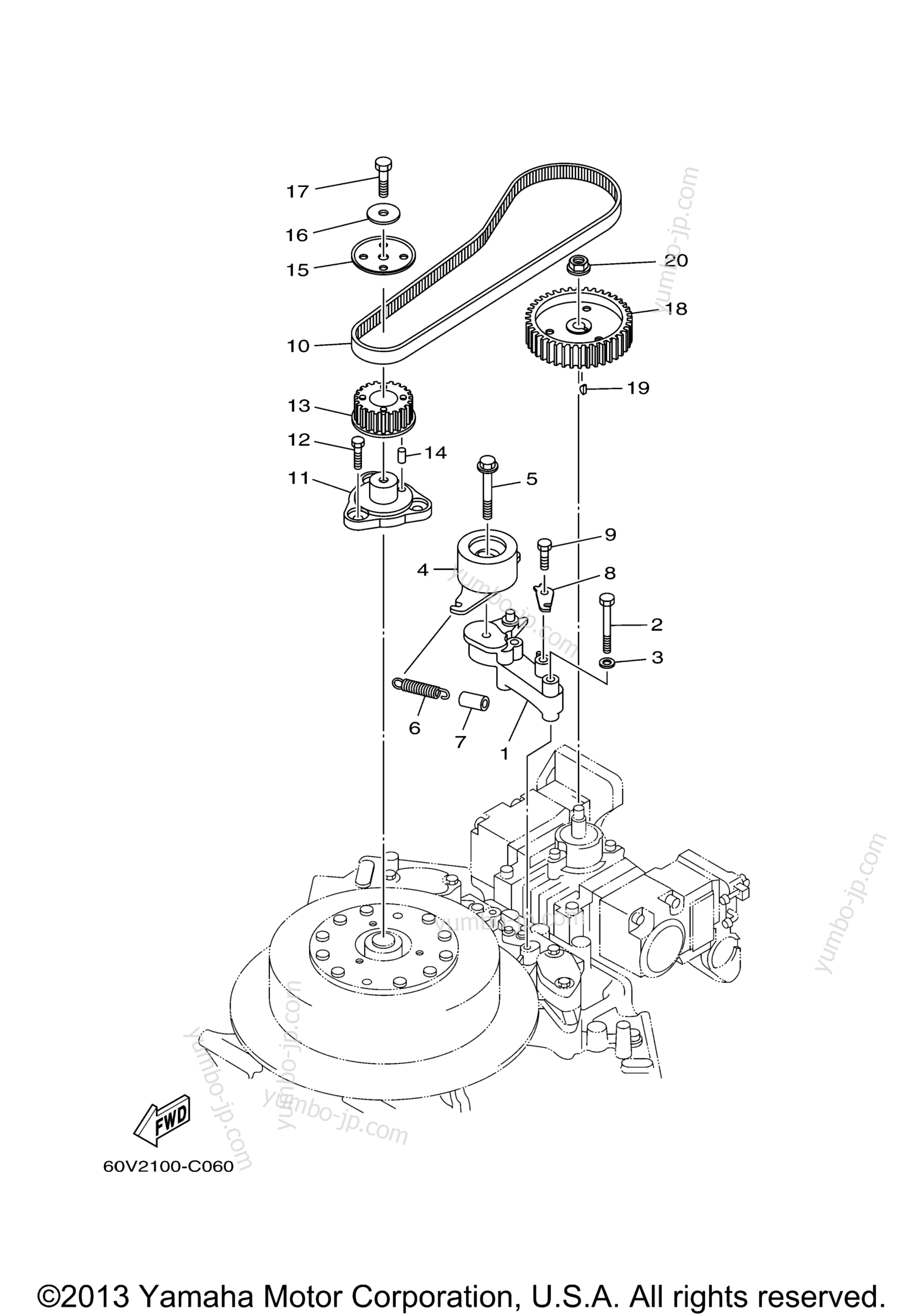Fuel Pump Drive Gear для лодочных моторов YAMAHA VZ250FTLR (0509) 2006 г.