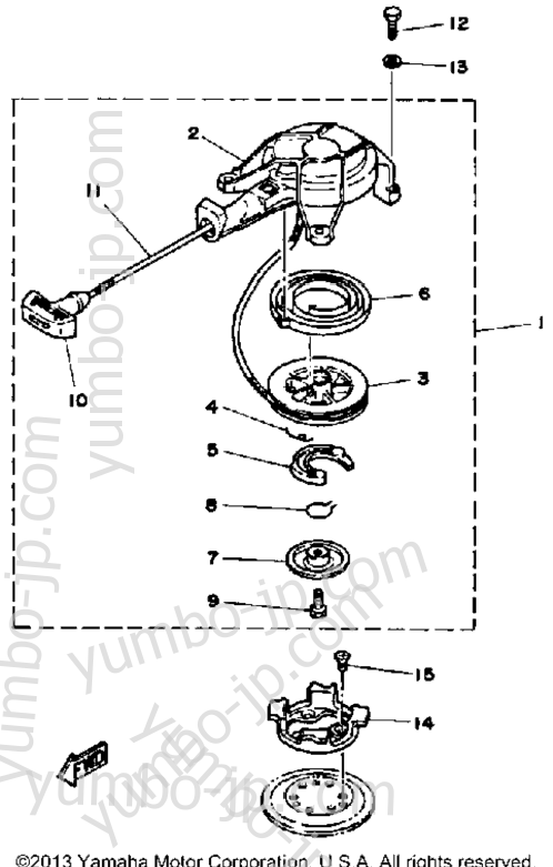 Manual Starter для лодочных моторов YAMAHA 2SG 1988 г.
