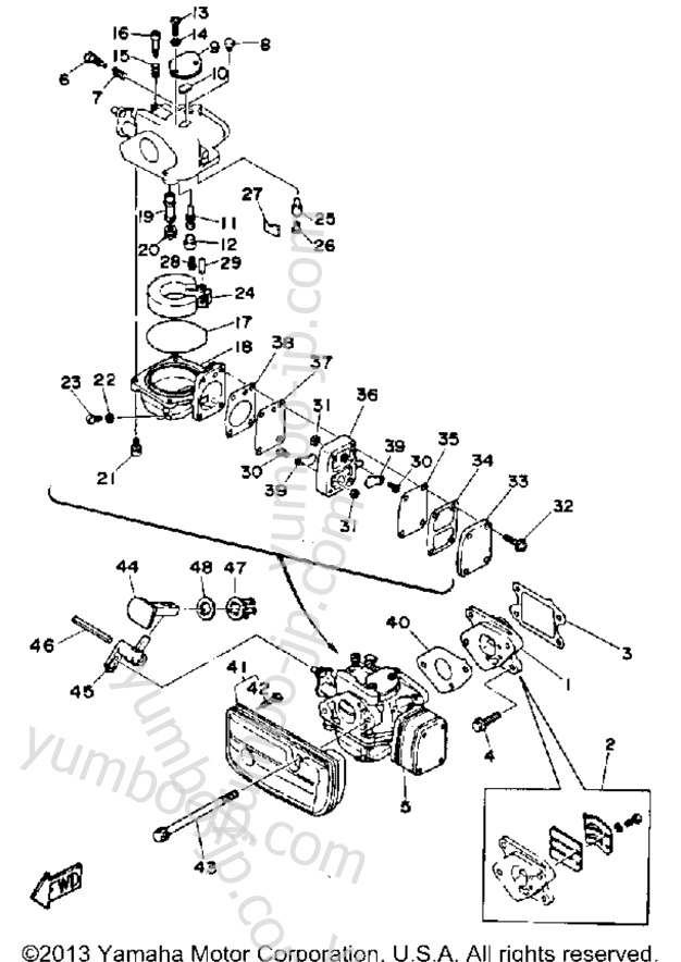 Intake Carburetor для лодочных моторов YAMAHA 3MSHQ 1992 г.
