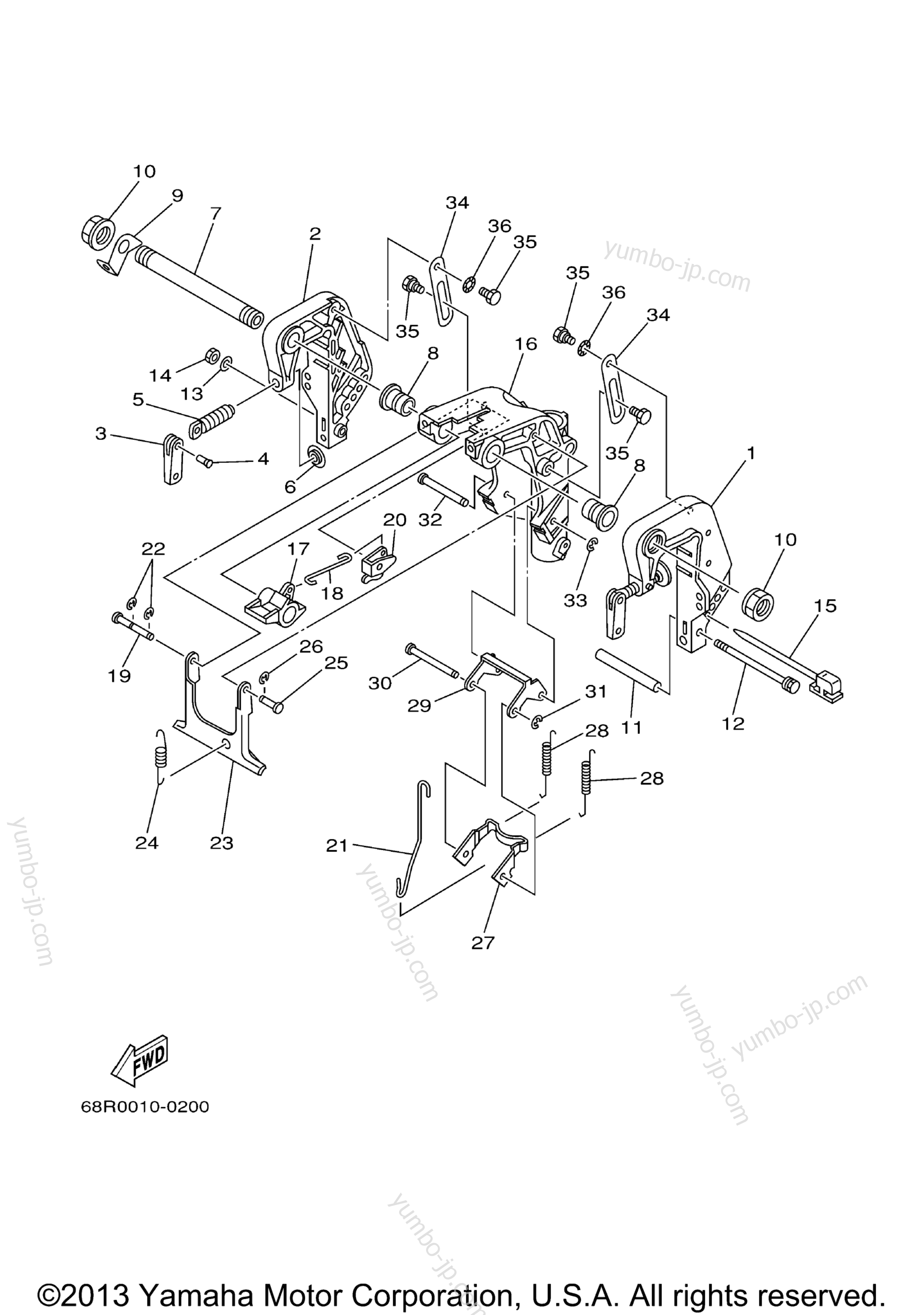 Bracket 1 for outboards YAMAHA F6MSHB 2003 year