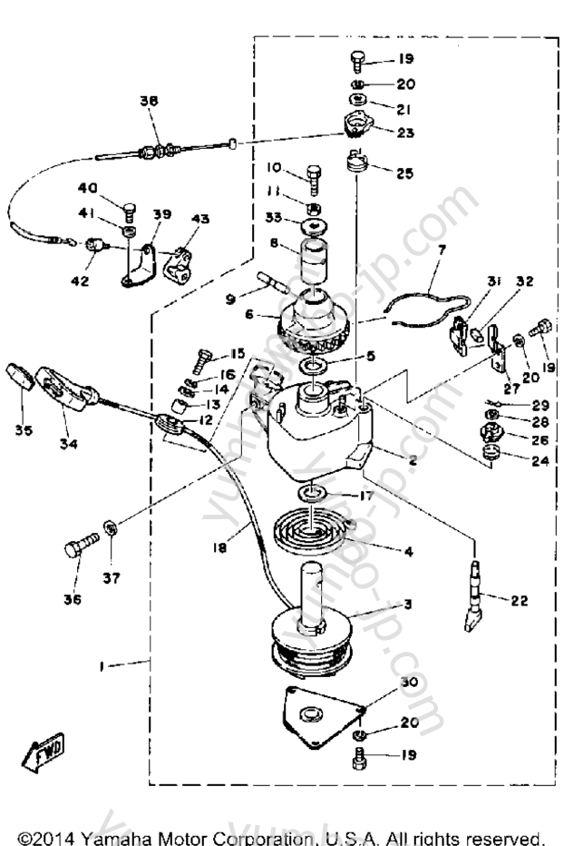 Manual Starter для лодочных моторов YAMAHA FT9.9ELD 1990 г.