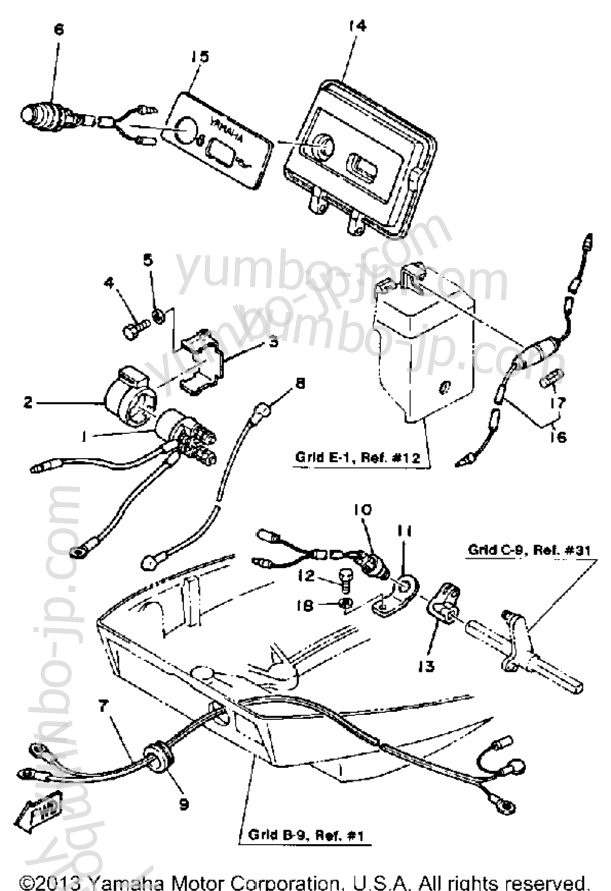 Electric Parts 1 (Ft9.9E) для лодочных моторов YAMAHA FT9.9XH 1987 г.