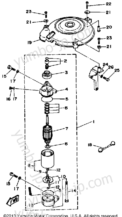 Electric Motor для лодочных моторов YAMAHA 50ELH 1987 г.