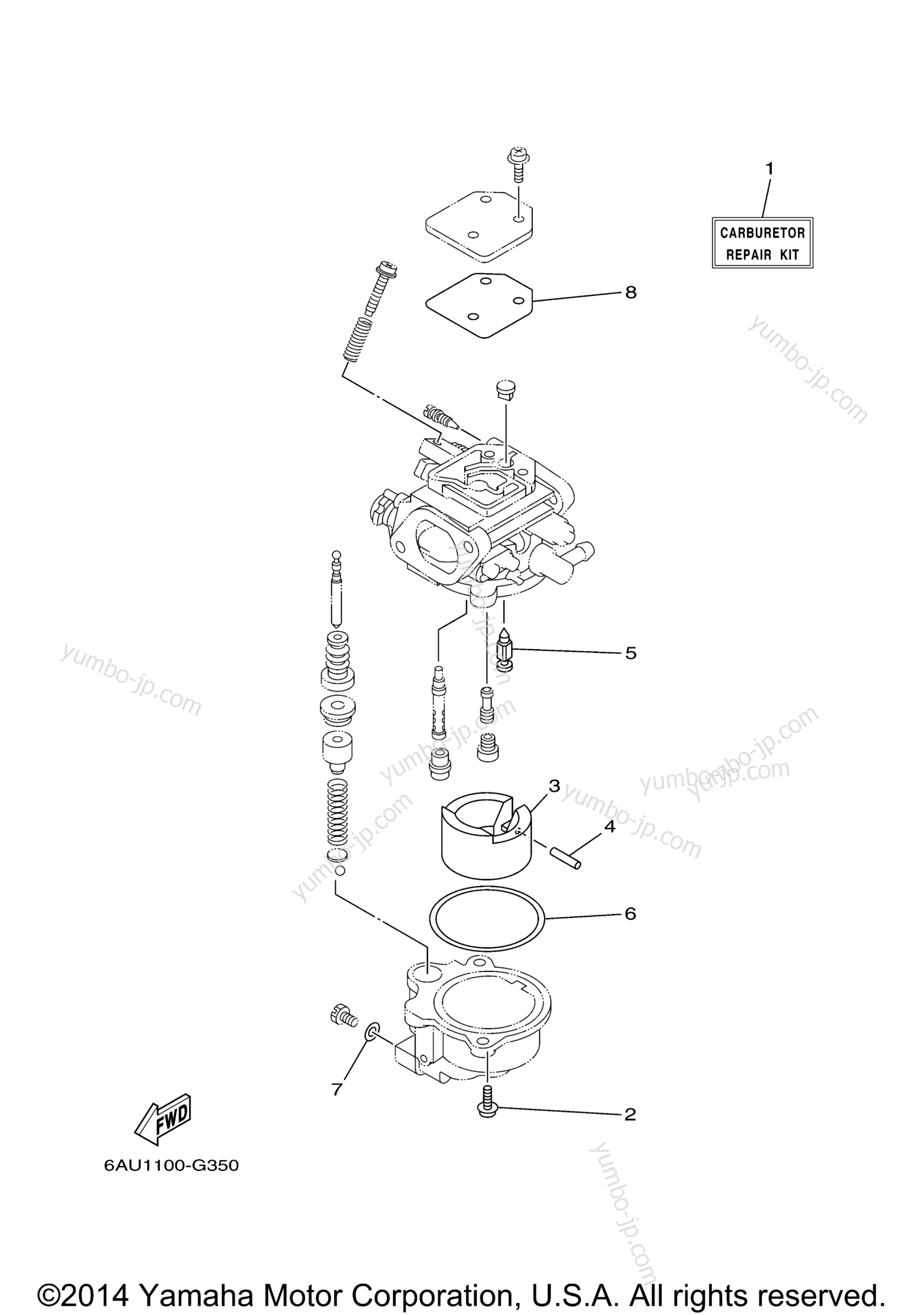 Repair Kit 2 for outboards YAMAHA F9.9FMSH (0408) 2006 year