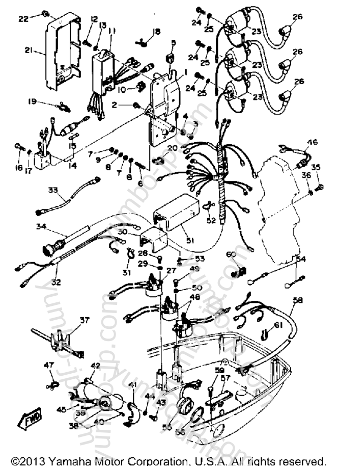 Electric Parts для лодочных моторов YAMAHA 70ETLDA 1990 г.