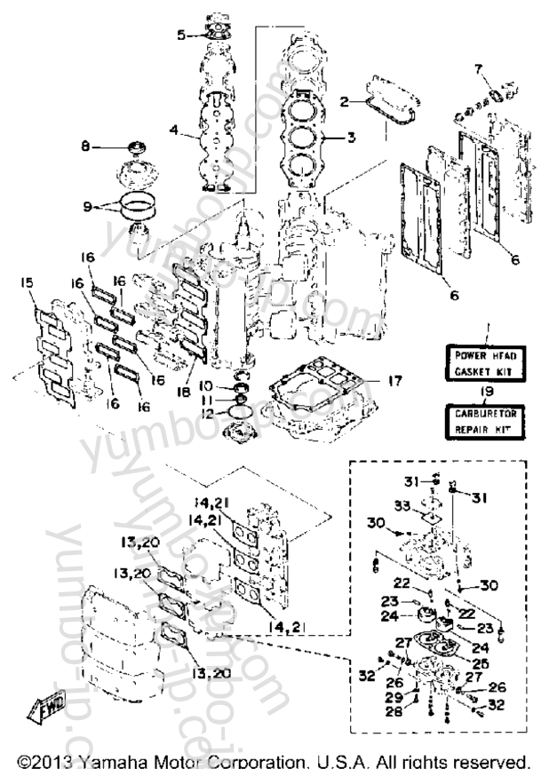 Repair Kit 1 for outboards YAMAHA V6EXCELXH 1987 year