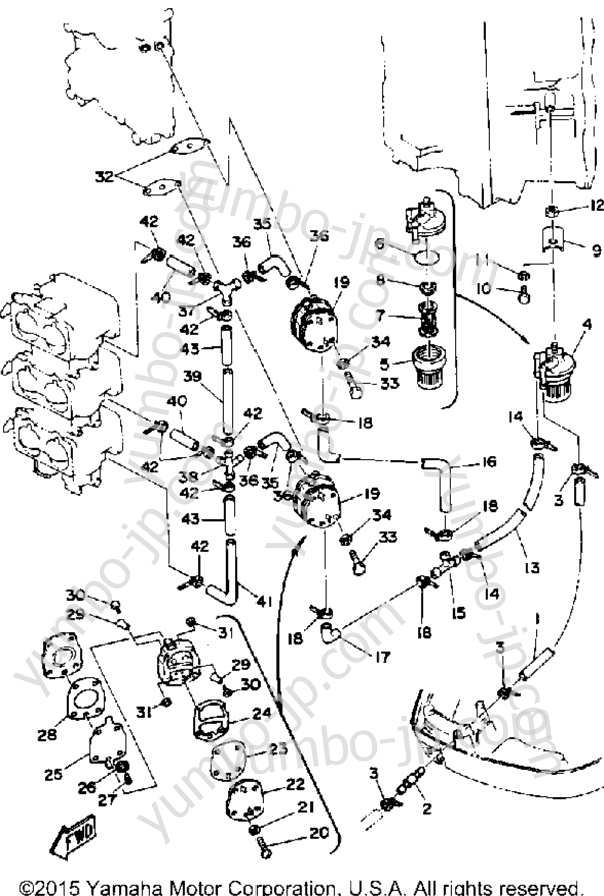 Fuel System 1 для лодочных моторов YAMAHA 200ETLD 1990 г.