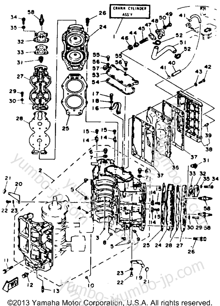 Cylinder Crankcase для лодочных моторов YAMAHA L130TXRR 1993 г.