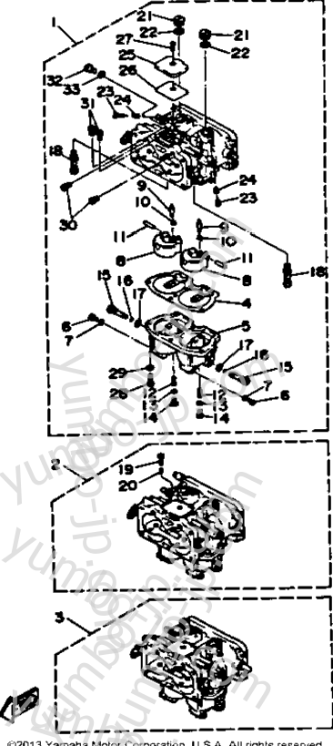 Карбюратор для лодочных моторов YAMAHA L150TXRP 1991 г.