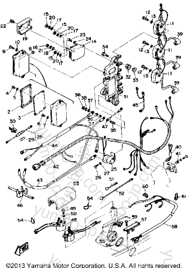 Electric Parts для лодочных моторов YAMAHA 90ETLD-JD 1990 г.
