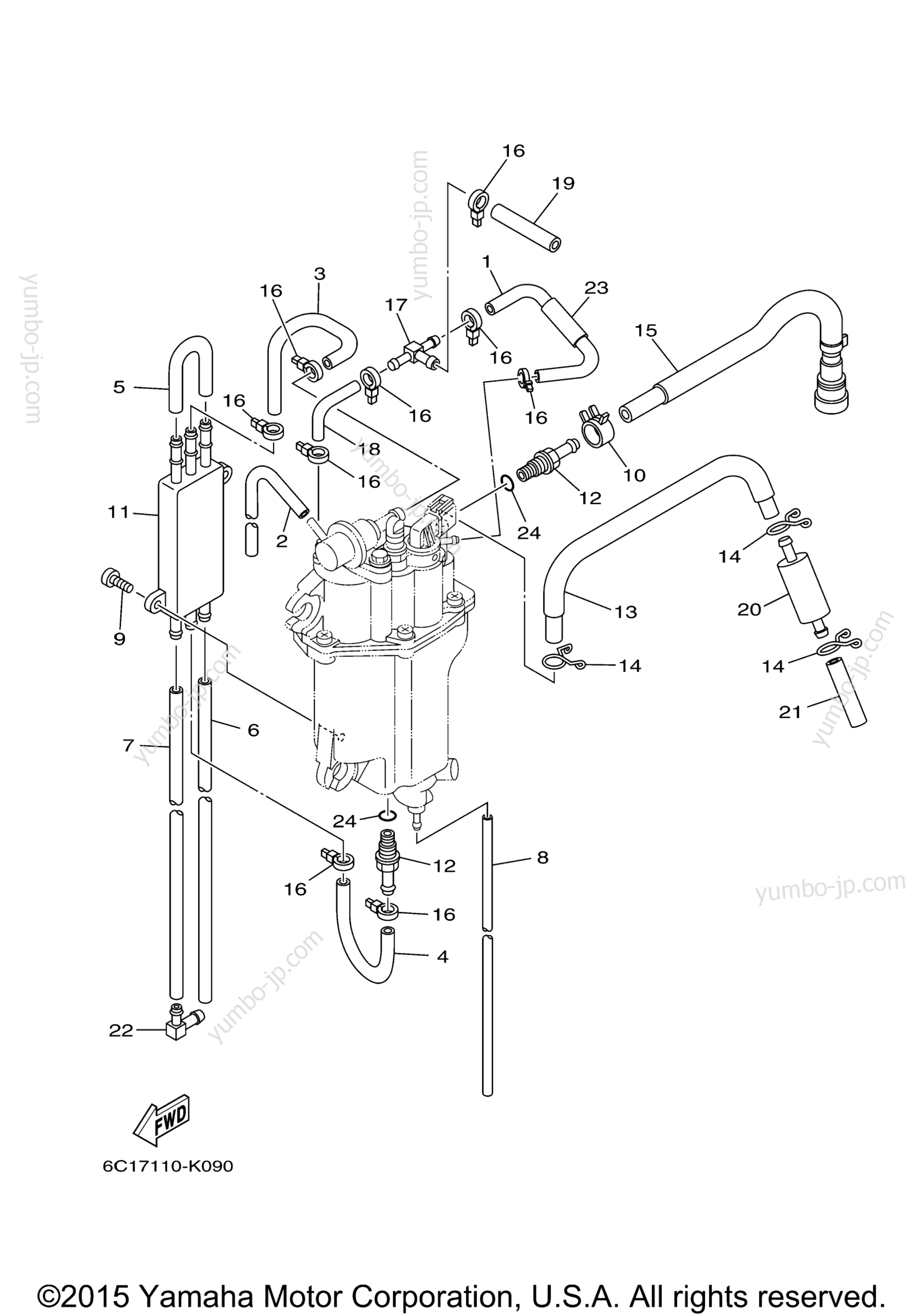 Fuel Injection Pump 2 для лодочных моторов YAMAHA F50LA (0412) 2006 г.
