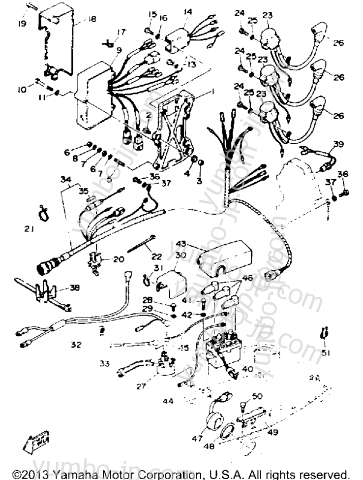 Electric Parts для лодочных моторов YAMAHA 70TLRR 1993 г.