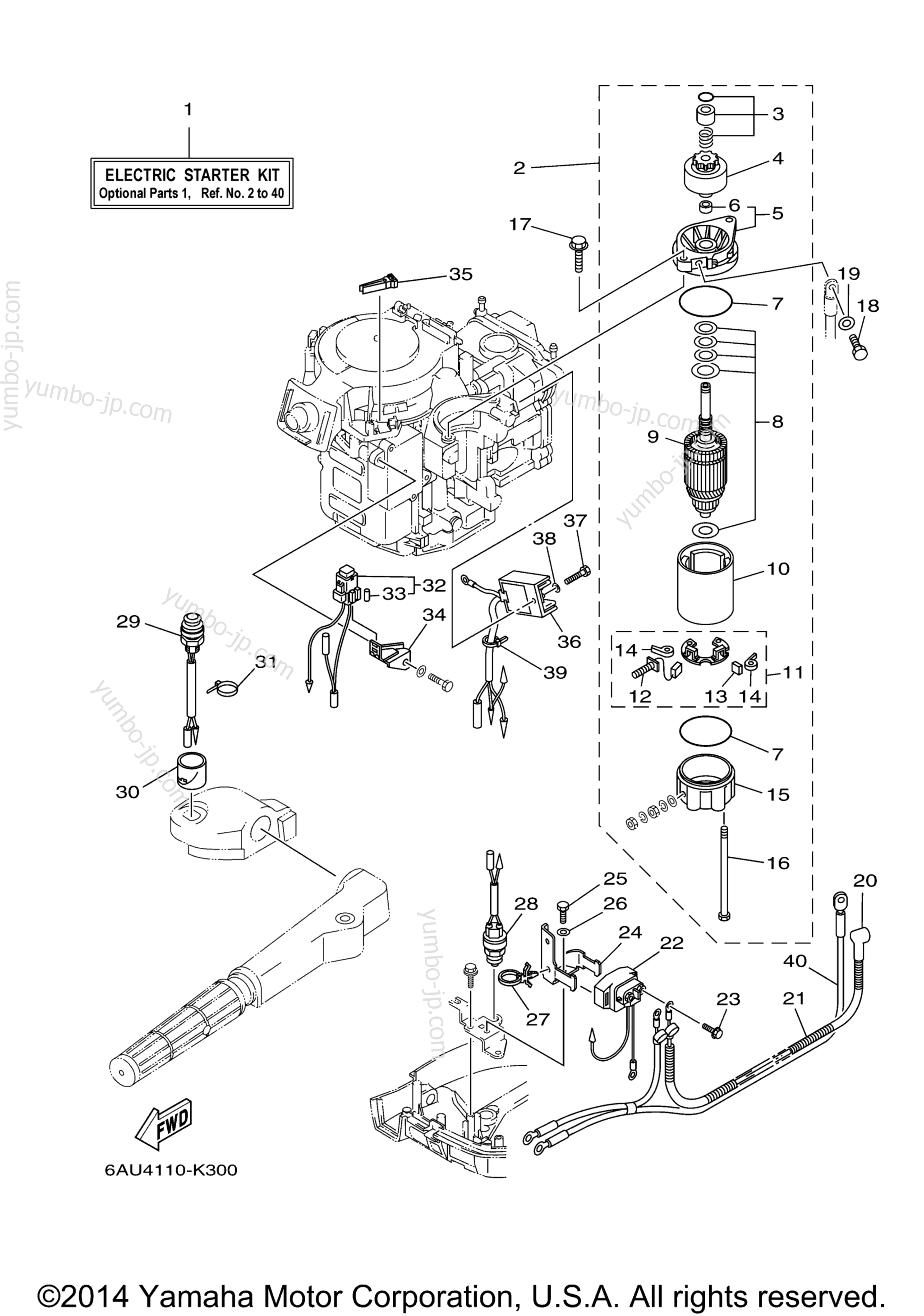 Optional Parts 1 для лодочных моторов YAMAHA F9.9LEA_01 (0112) 2006 г.