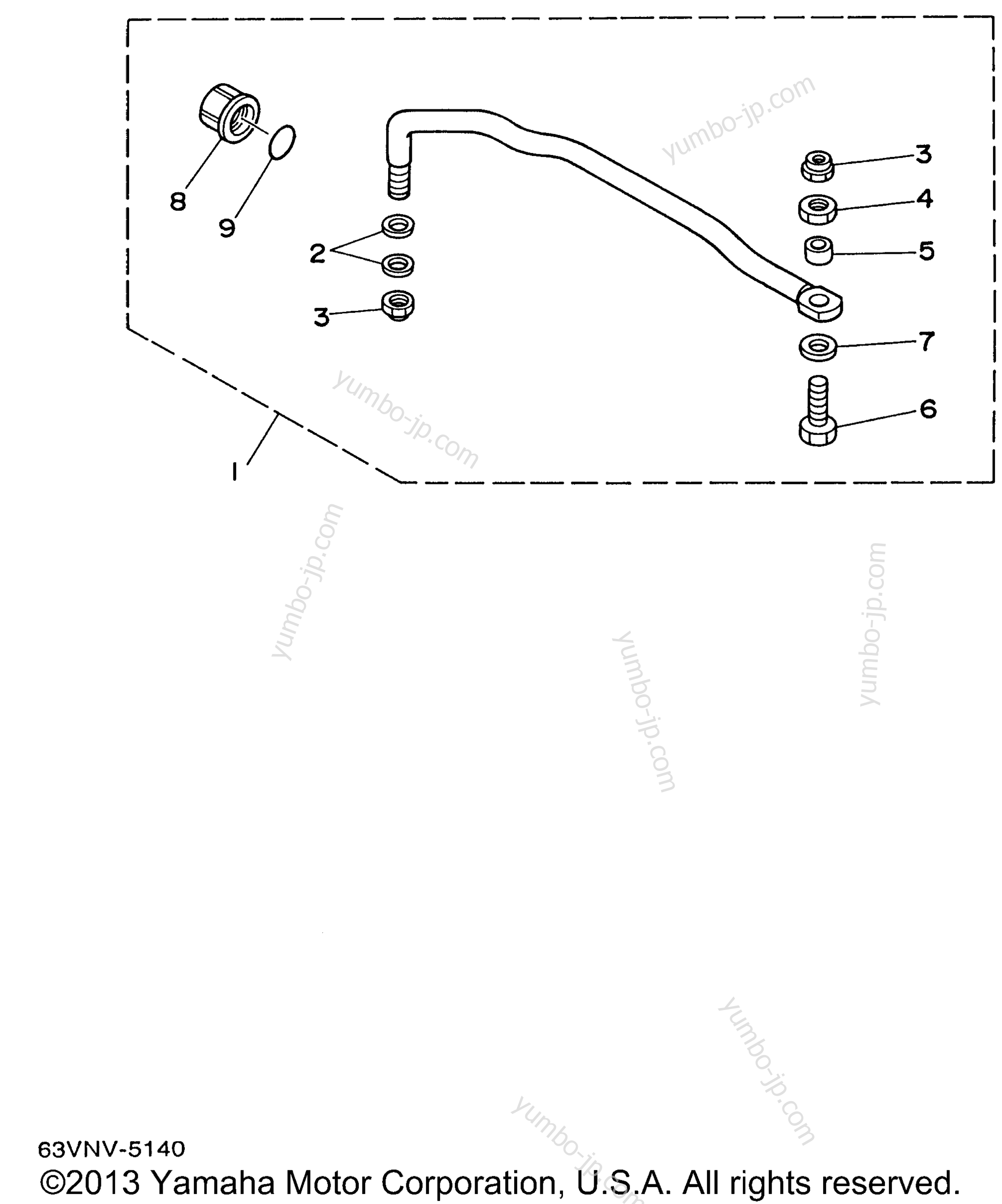 Steering Guide для лодочных моторов YAMAHA 9.9ELRV 1997 г.