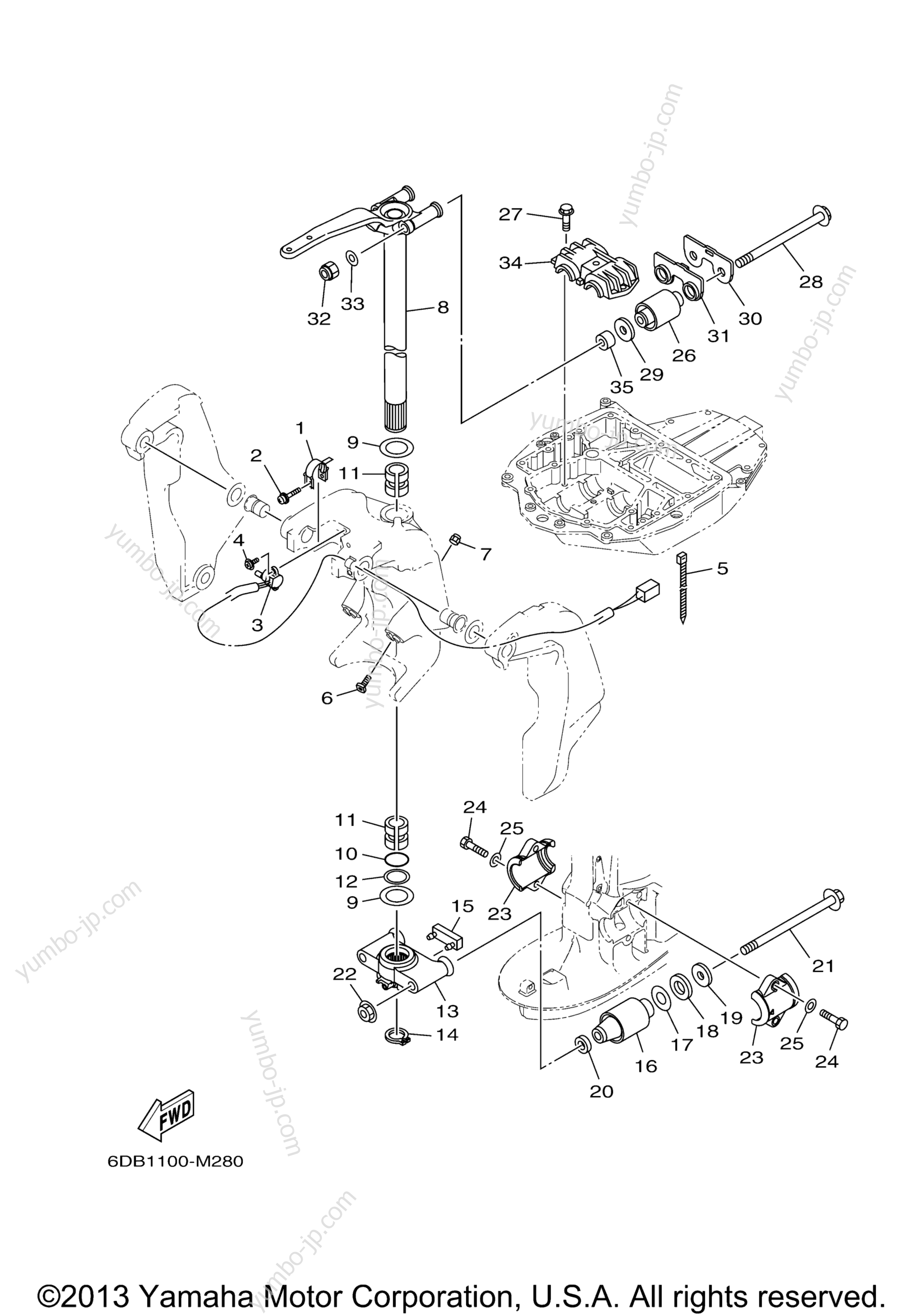 Bracket 2 for outboards YAMAHA F200XCA (0213) 2006 year