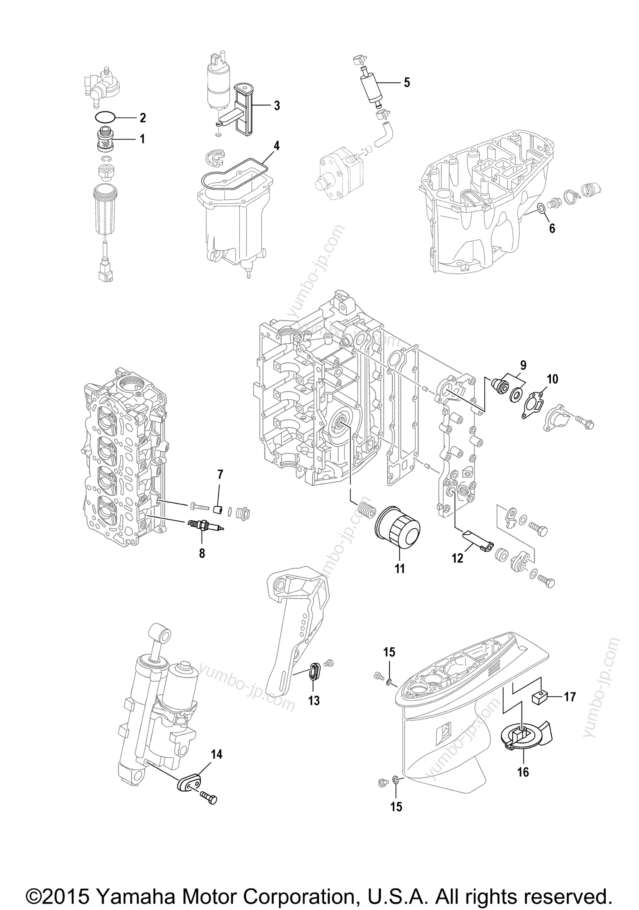 Scheduled Service Parts for outboards YAMAHA F60JA (0412) 2006 year