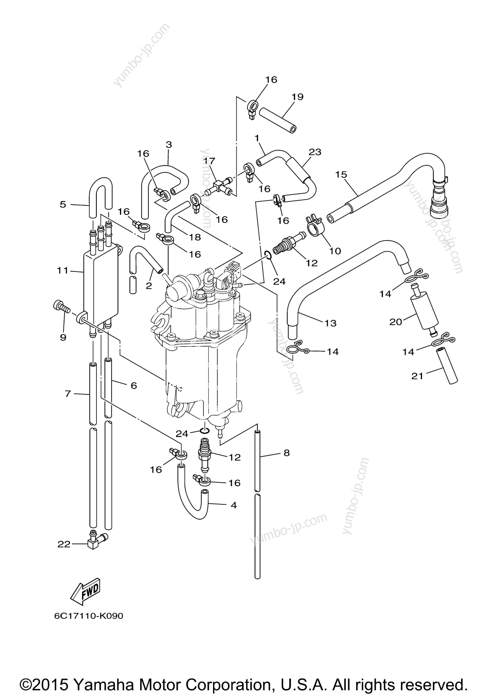 Fuel Injection Pump 2 для лодочных моторов YAMAHA T50LA (0412) 2006 г.