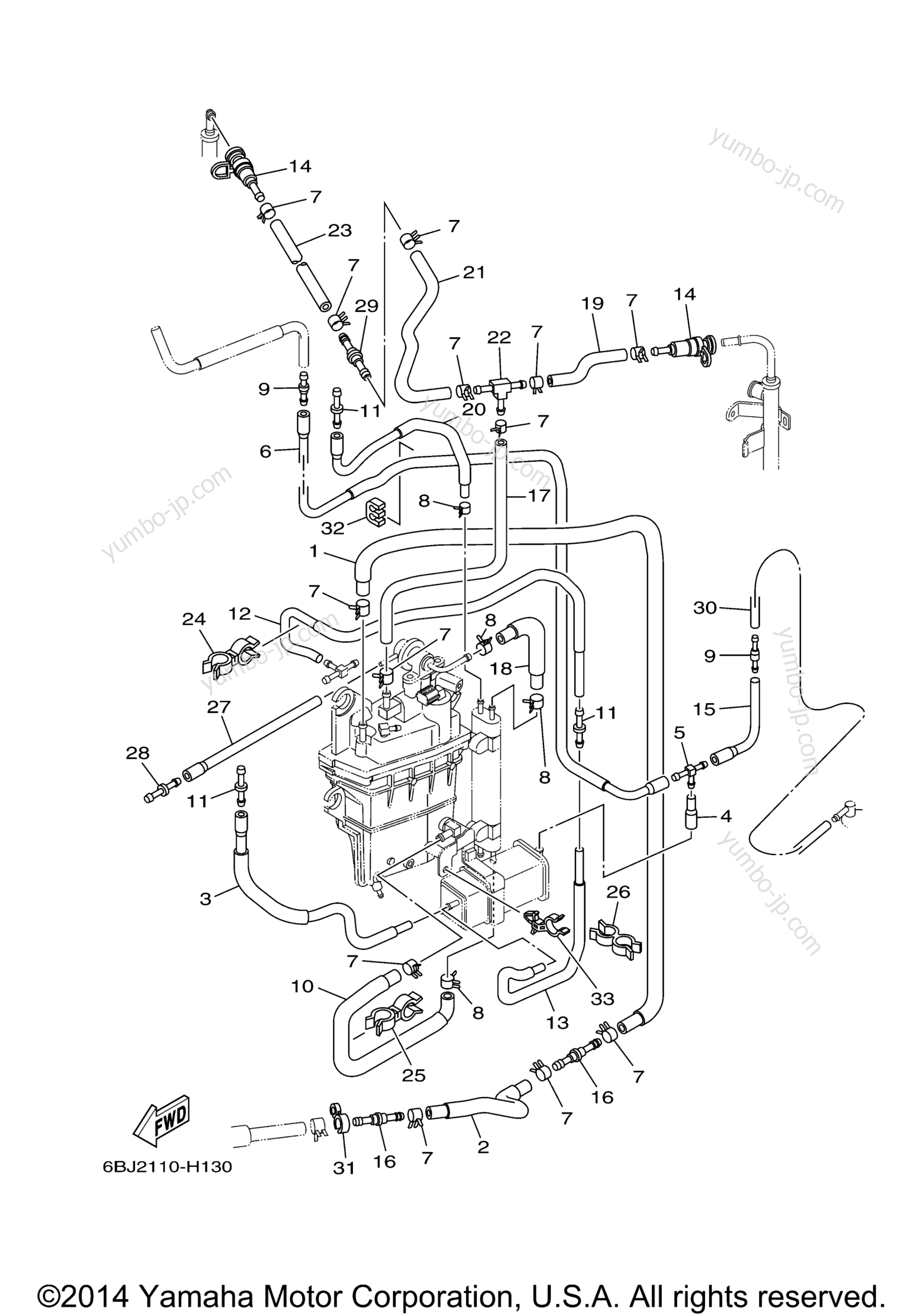 Fuel Injection Pump 2 для лодочных моторов YAMAHA F350TXR (0409) 2006 г.