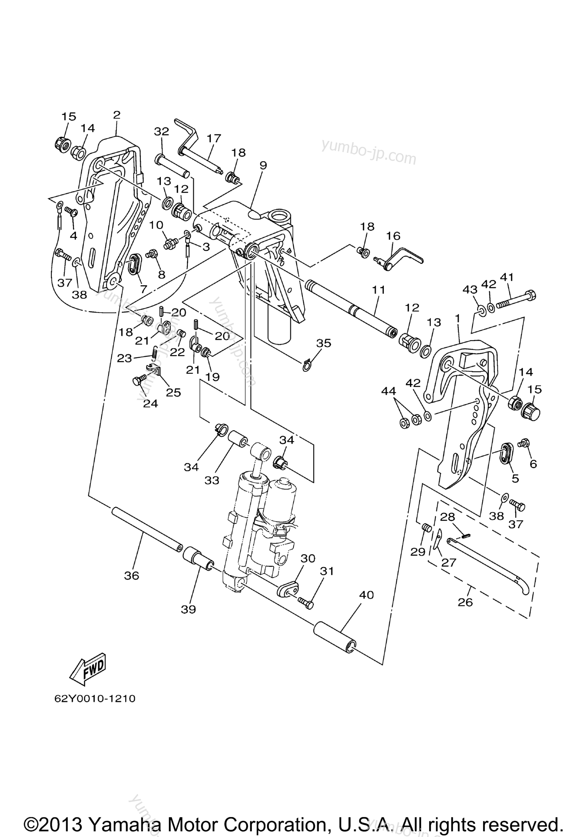 Bracket 1 for outboards YAMAHA F50TJRB 2003 year