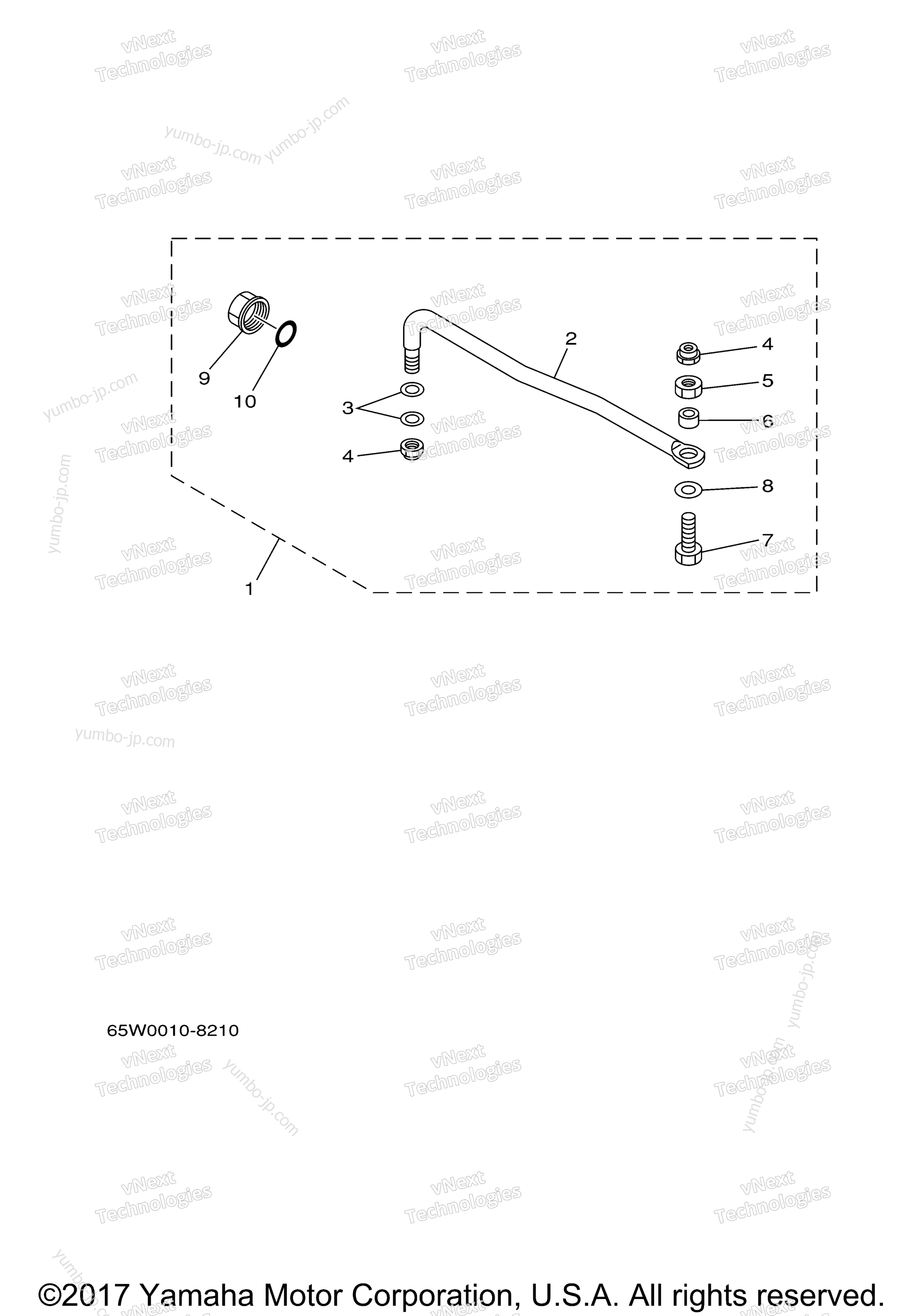 Steering Guide для лодочных моторов YAMAHA F50LB (0117) 2006 г.