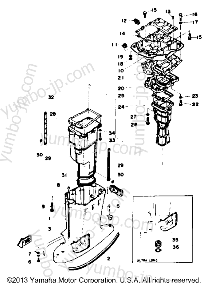 Upper Casing для лодочных моторов YAMAHA 130TLRQ 1992 г.