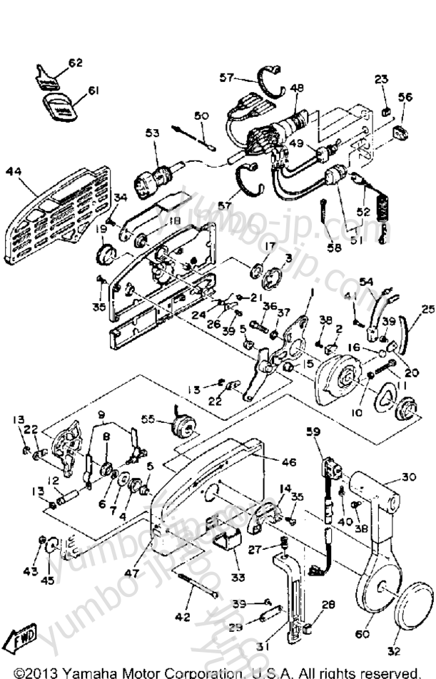 Remote Control Component Parts (703 Type) для лодочных моторов YAMAHA L200ETXJ 1986 г.
