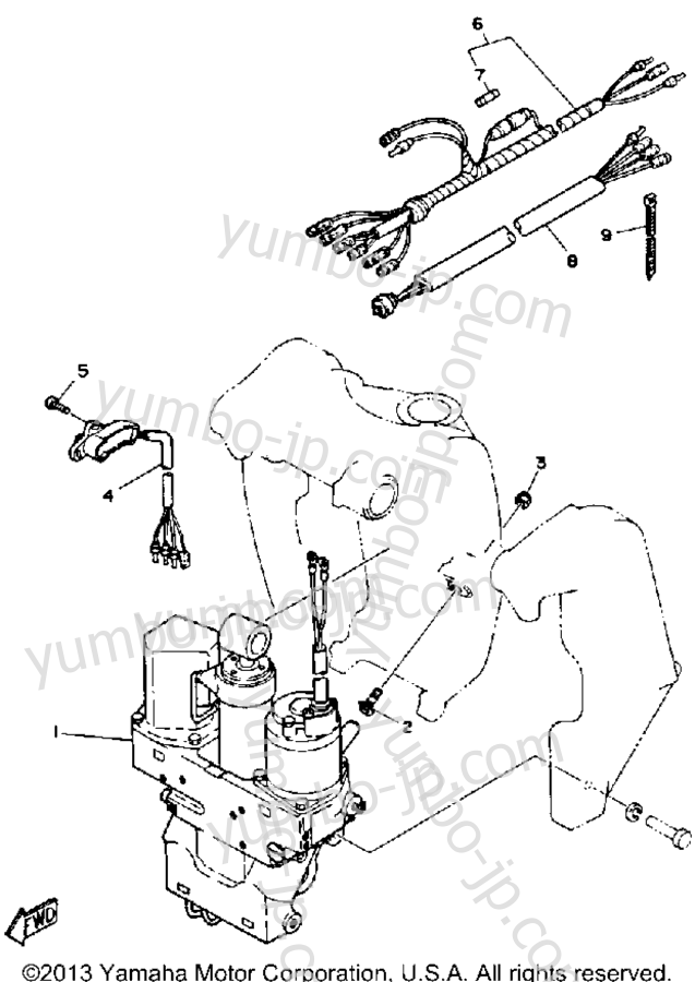 Power Trim Tilt Sender для лодочных моторов YAMAHA 200ETLH-JD (150ETLH) 1987 г.