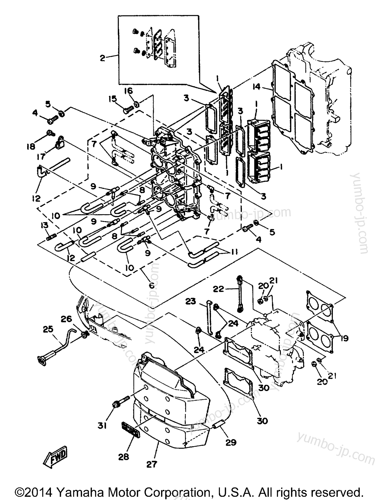 Intake для лодочных моторов YAMAHA 130TXRS 1994 г.