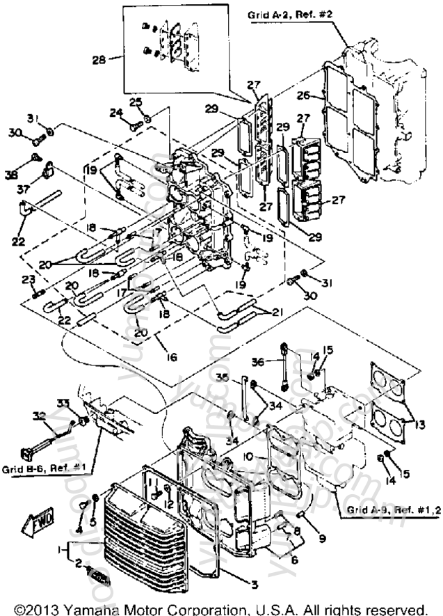 Intake для лодочных моторов YAMAHA 115ETXN 1984 г.