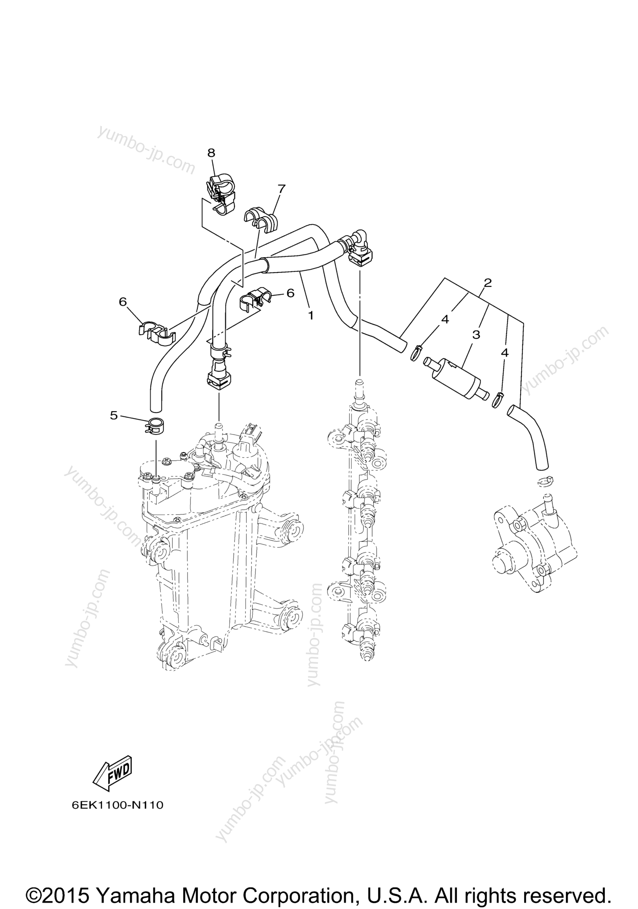 Fuel Injection Pump 2 for outboards YAMAHA LF115XB (0115) 2006 year