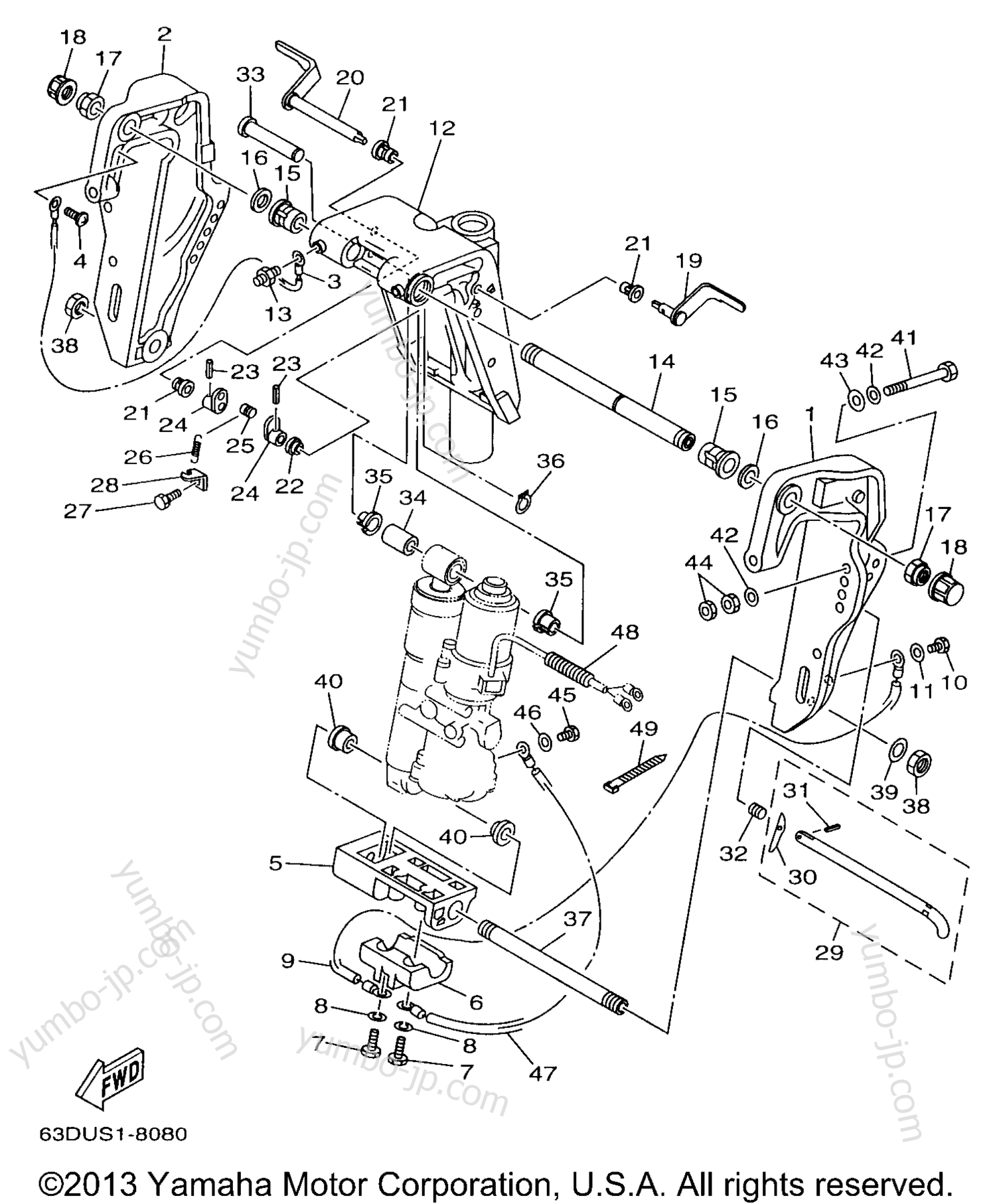 Bracket 1 for outboards YAMAHA C50TLRX 1999 year