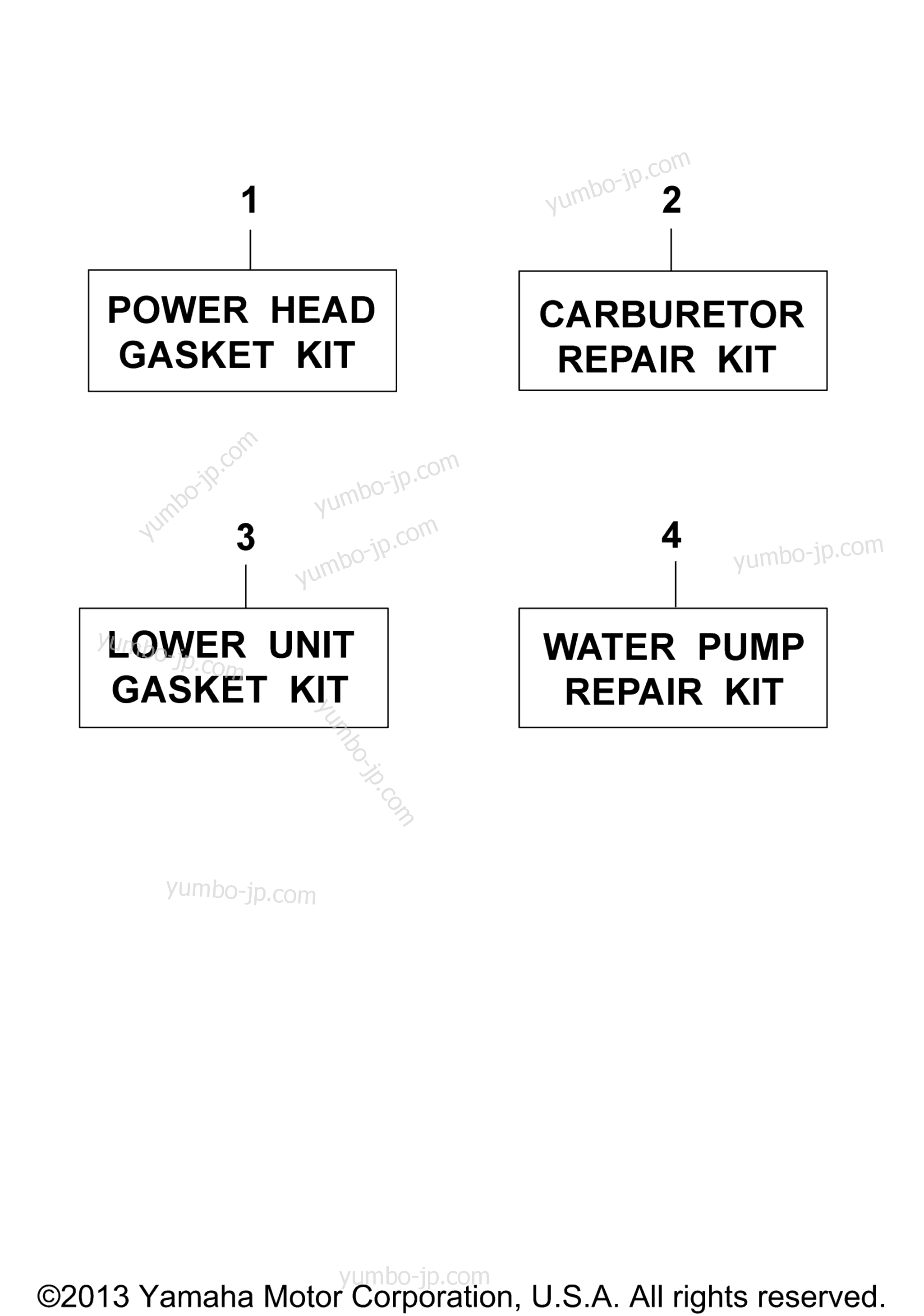 Repair Kit for outboards YAMAHA 30ELN 1984 year