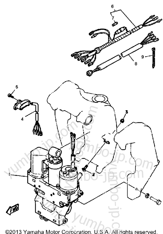 Power Trim Tilt Sender для лодочных моторов YAMAHA 115ETLHJD (115ETLH-JD) 1987 г.