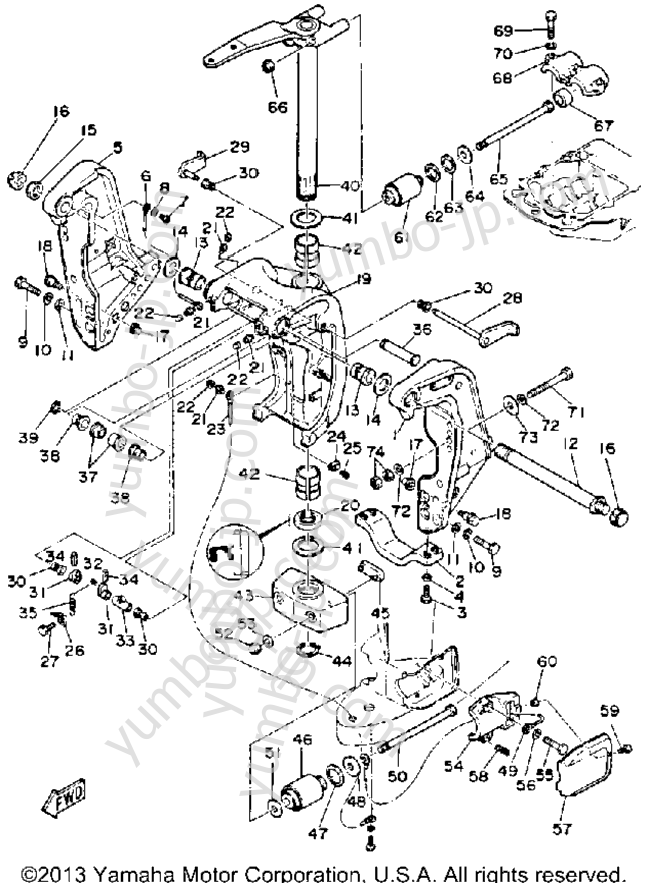Bracket для лодочных моторов YAMAHA 115ETLG-JD (130ETLG) 1988 г.