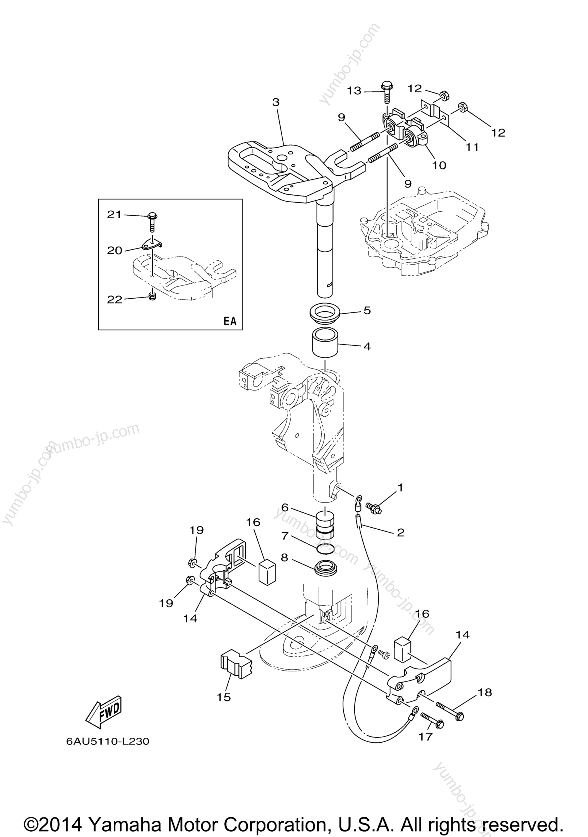 Bracket 2 for outboards YAMAHA F9.9LEA_01 (0112) 2006 year