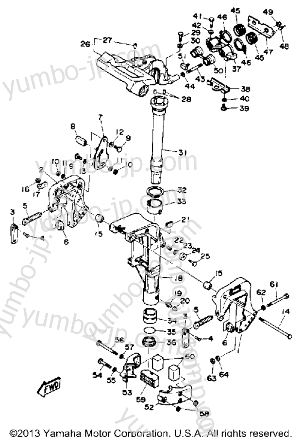 Bracket 1 for outboards YAMAHA F9.9MLHQ 1992 year