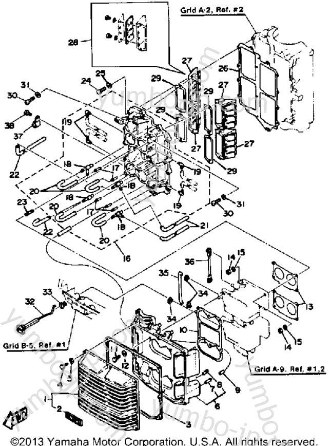Intake для лодочных моторов YAMAHA 115ETXJ 1986 г.