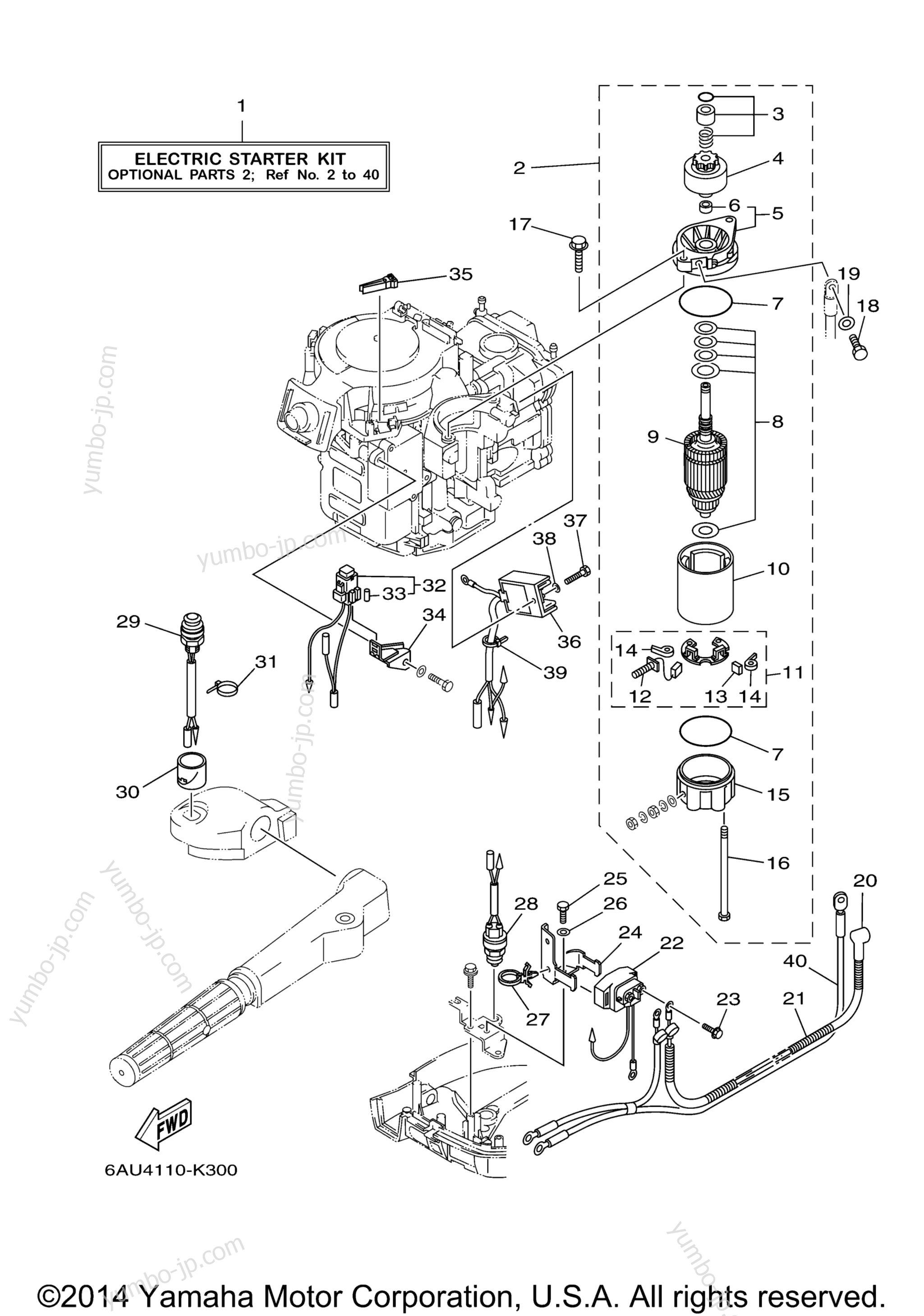 Optional Parts 1 для лодочных моторов YAMAHA F9.9LEA_04 (0411) 2006 г.