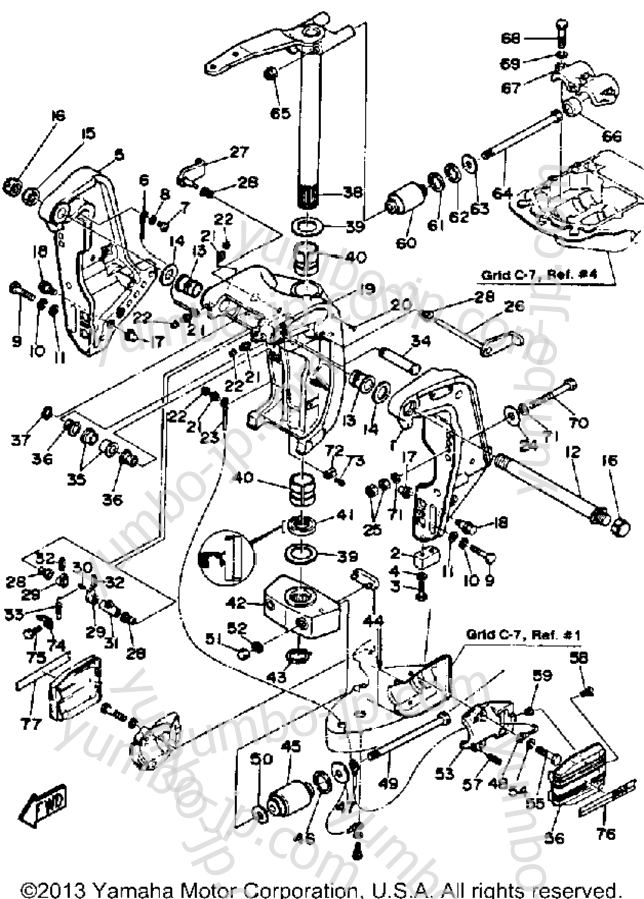 Bracket для лодочных моторов YAMAHA PROV150LH 1987 г.