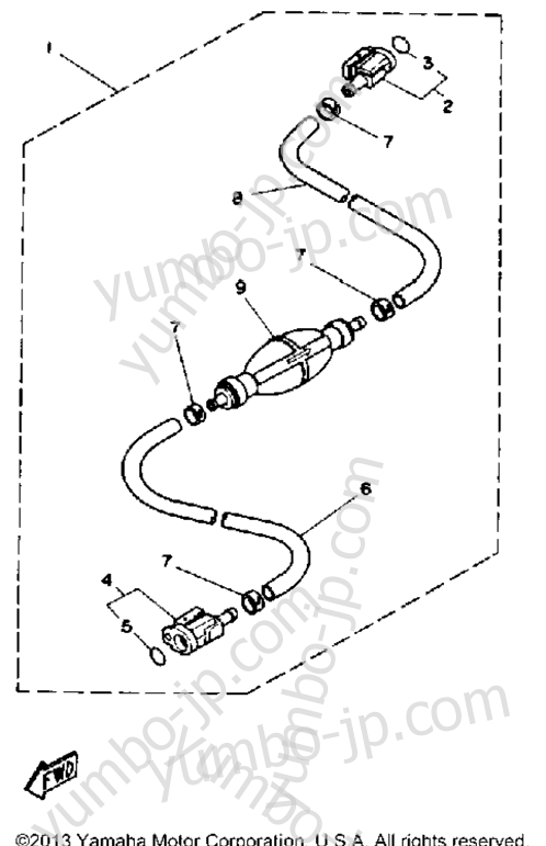 Fuel System 2 для лодочных моторов YAMAHA PROV150LH 1987 г.