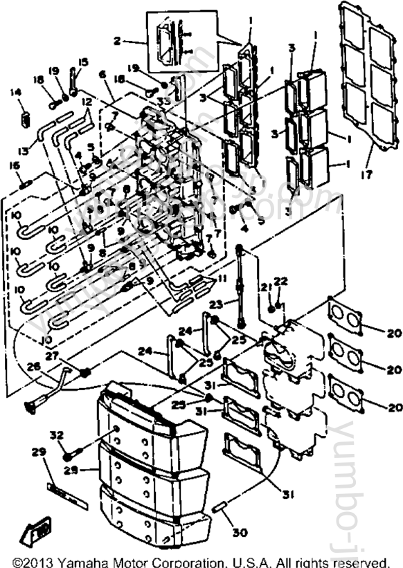 Intake для лодочных моторов YAMAHA L150TXRP 1991 г.