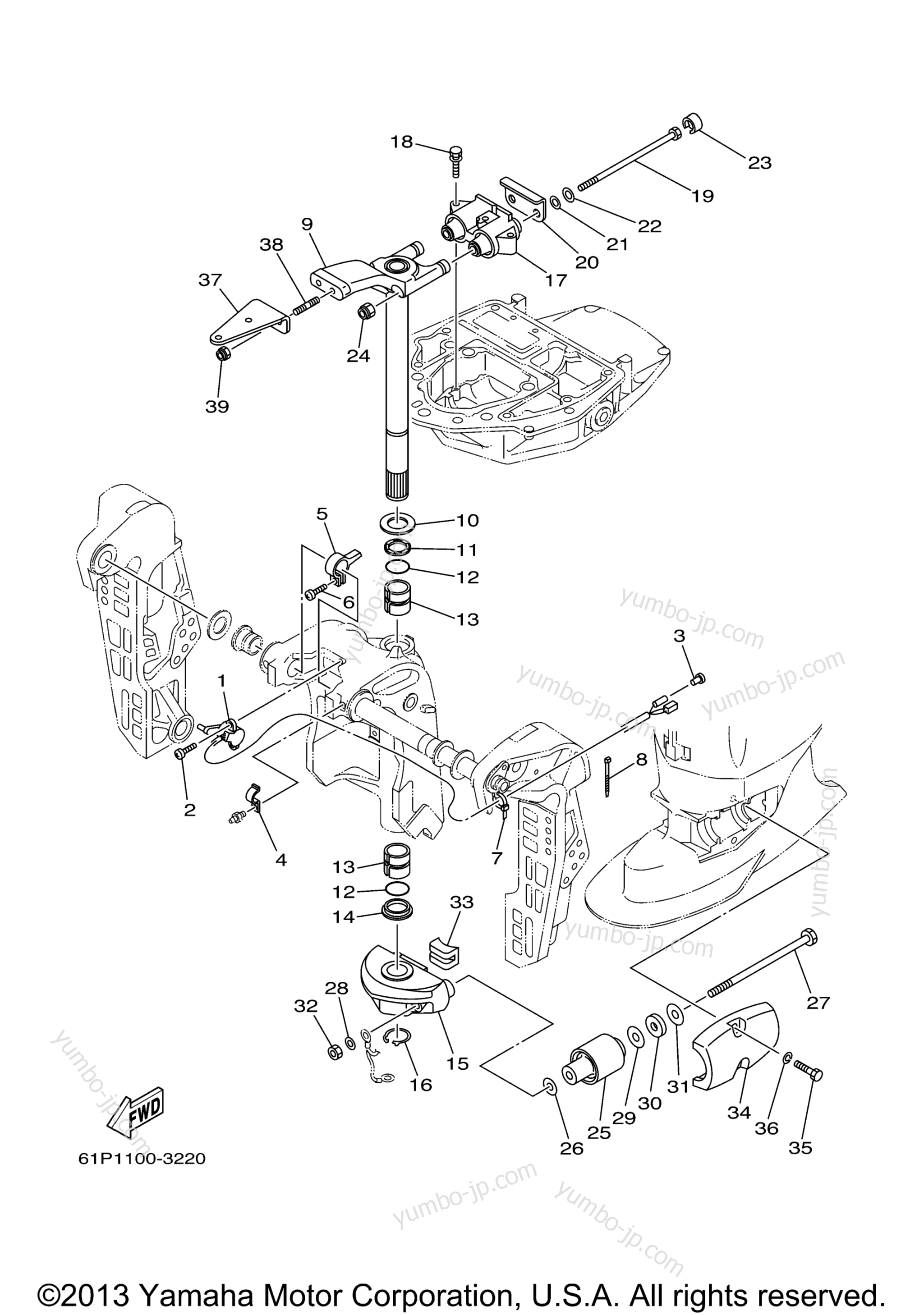 Bracket 2 for outboards YAMAHA F80TLRB 2003 year