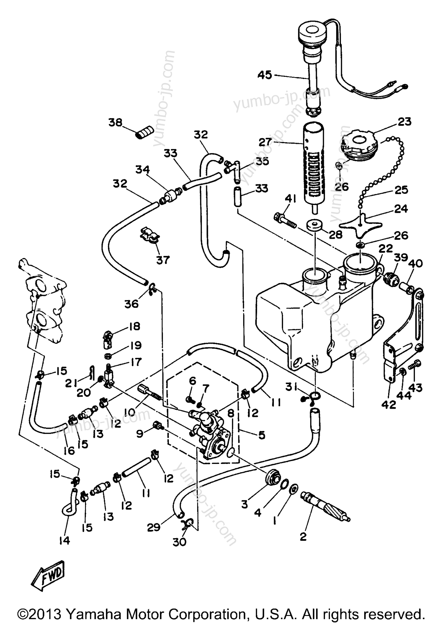 Oil Injection для лодочных моторов YAMAHA 25ELHU 1996 г.