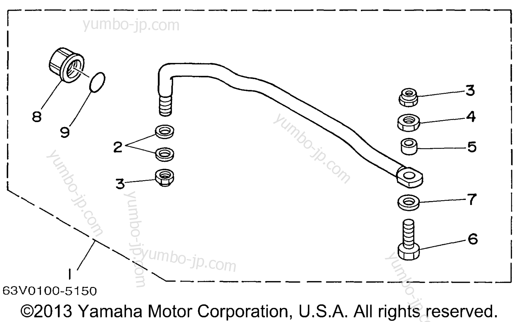Steering Guide для лодочных моторов YAMAHA 9.9MLHX 1999 г.