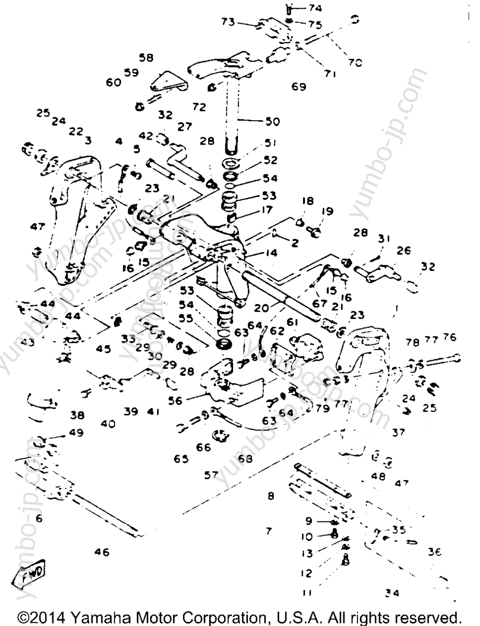 Bracket for outboards YAMAHA 50EJRR 1993 year
